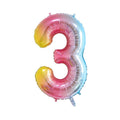Number Foil Balloon, Rainbow Gradient 32 Inch (81.28cm) - Number 3