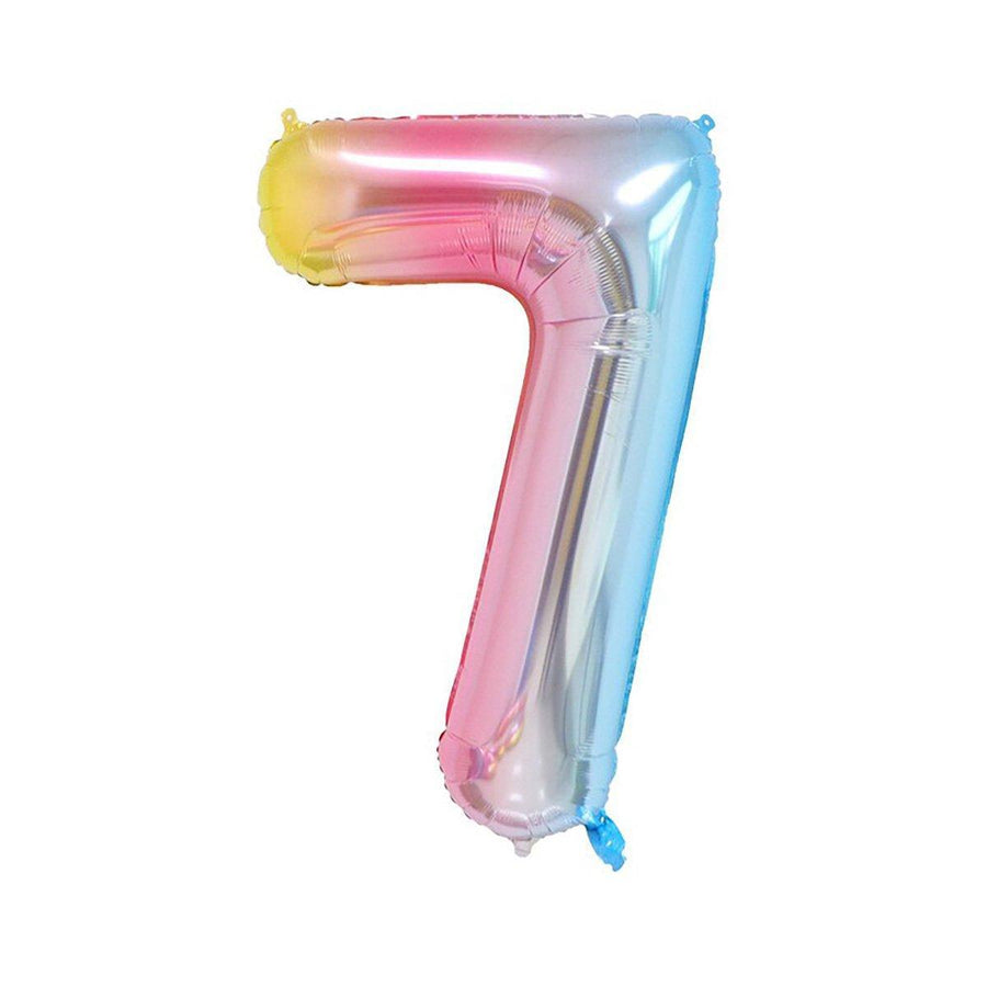 Number Foil Balloon, Rainbow Gradient 32 Inch (81.28cm) - Number 7