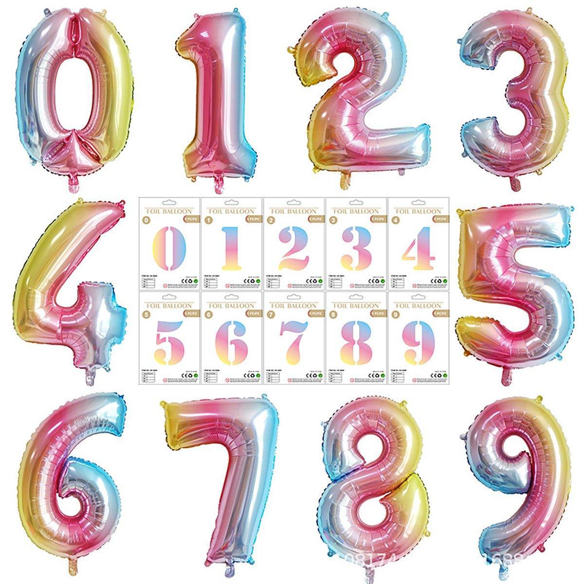 Number Foil Balloon, Rainbow Gradient 32 Inch (81.28cm) - Number 7 - view 10