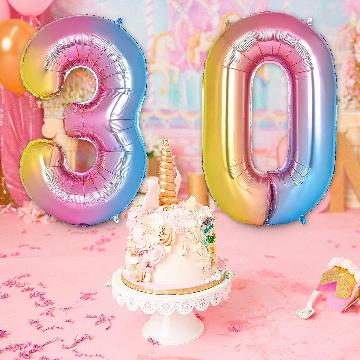 Number Foil Balloon, Rainbow Gradient 32 Inch (81.28cm) - Number 7 - view 6