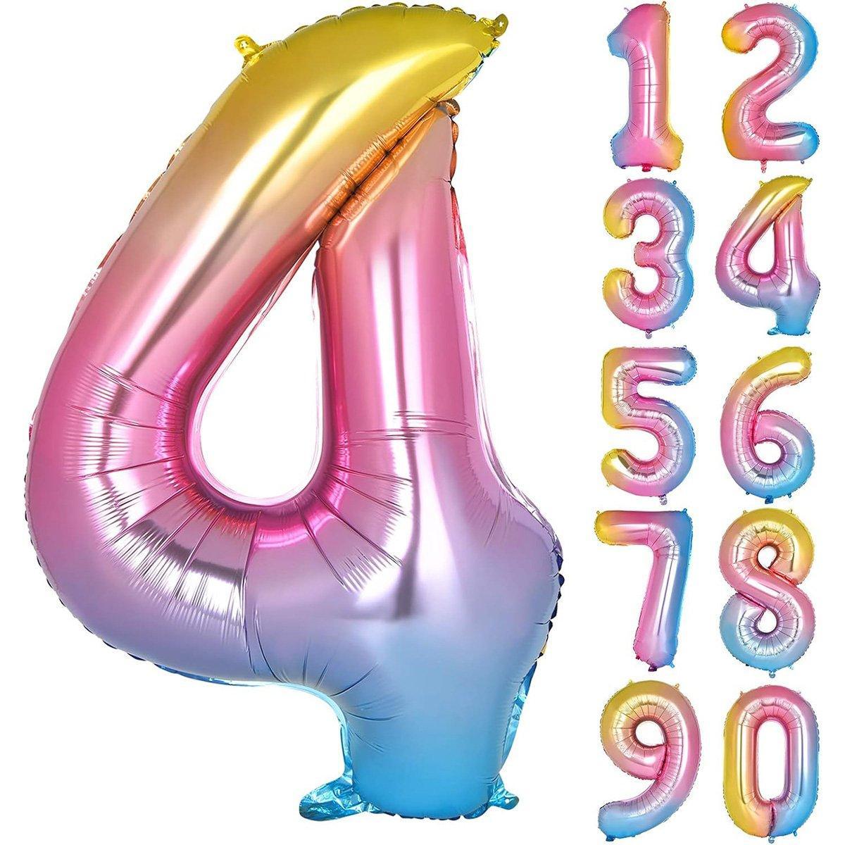 Number Foil Balloon, Rainbow Gradient 32 Inch (81.28cm) - Number 7 - view 8