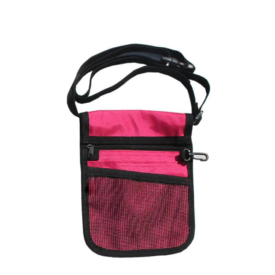 Nurse Waist Pouch Bag with Key Ring - Rose Red
