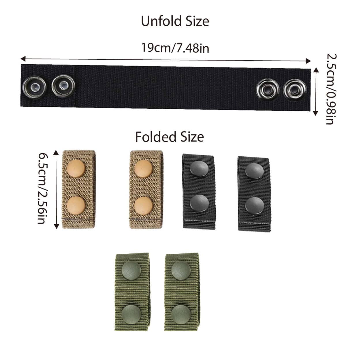 Nylon Belt Snap-On Retainer Loops, Pack of 2 - Olive Green - view 3