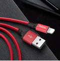 Nylon Braided Charging Cable with Lightning Connector - Red, 2 m