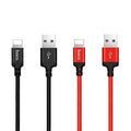Nylon Braided Charging Cable with Lightning Connector - Red, 2 m - view 4