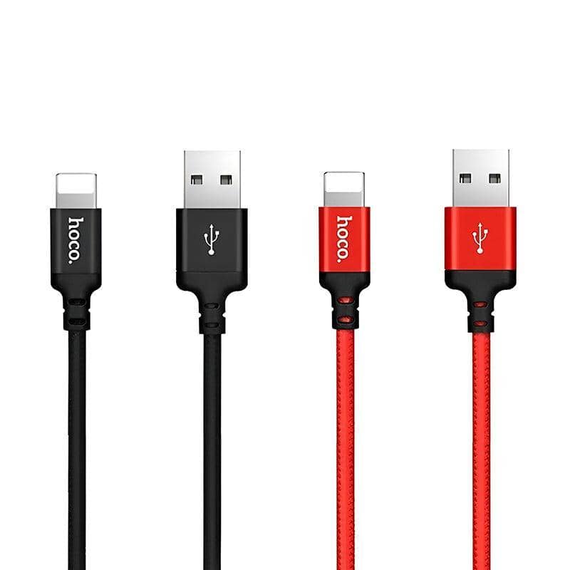 Nylon Braided Charging Cable with Lightning Connector - Red, 2 m - view 4