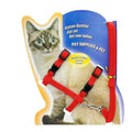 Nylon Cat Harness and Lead Set, Adjustable Strap for Outdoor Walks - Red