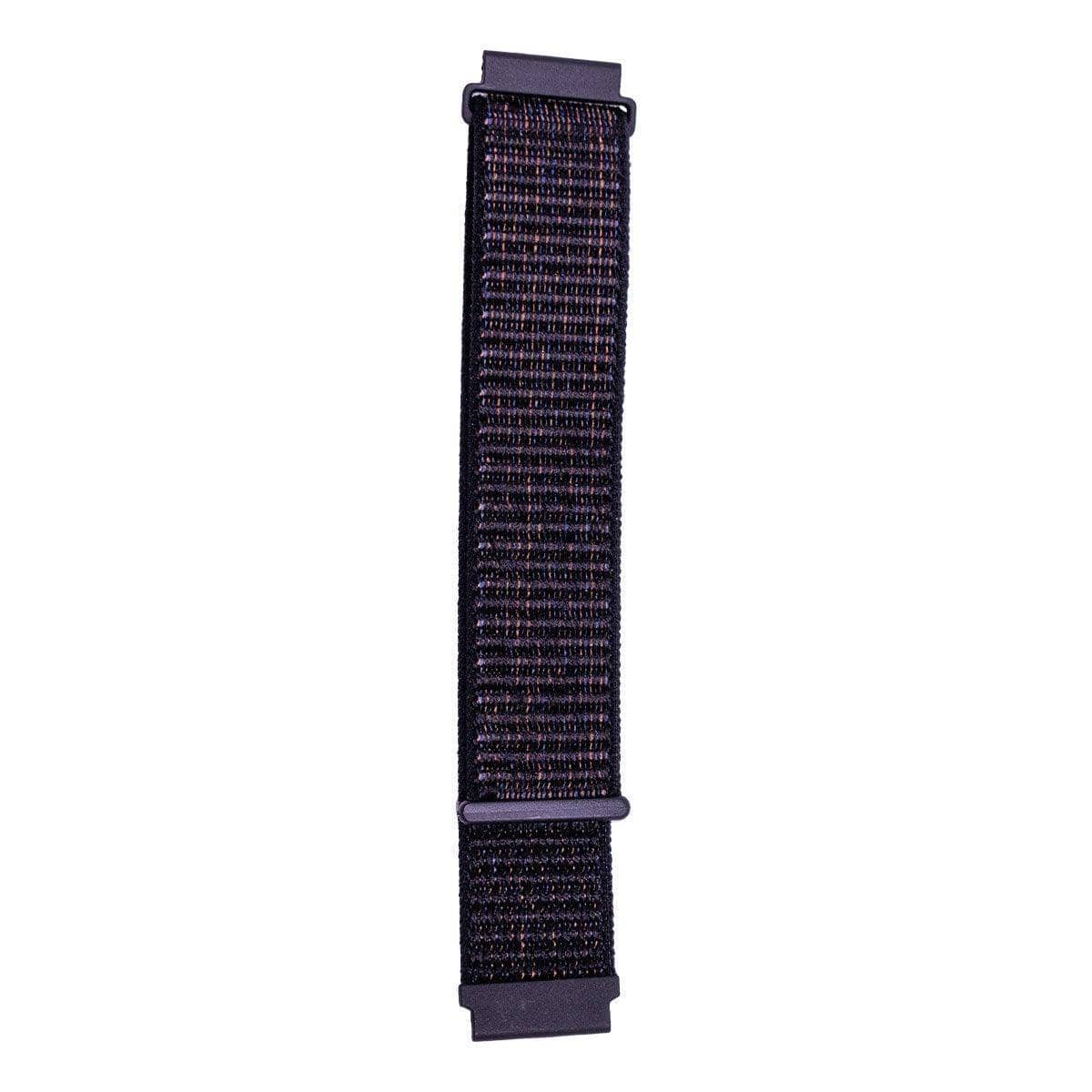 Nylon Sport Loop Watch Strap, 20 mm with Hook-And-Loop Closure - Black