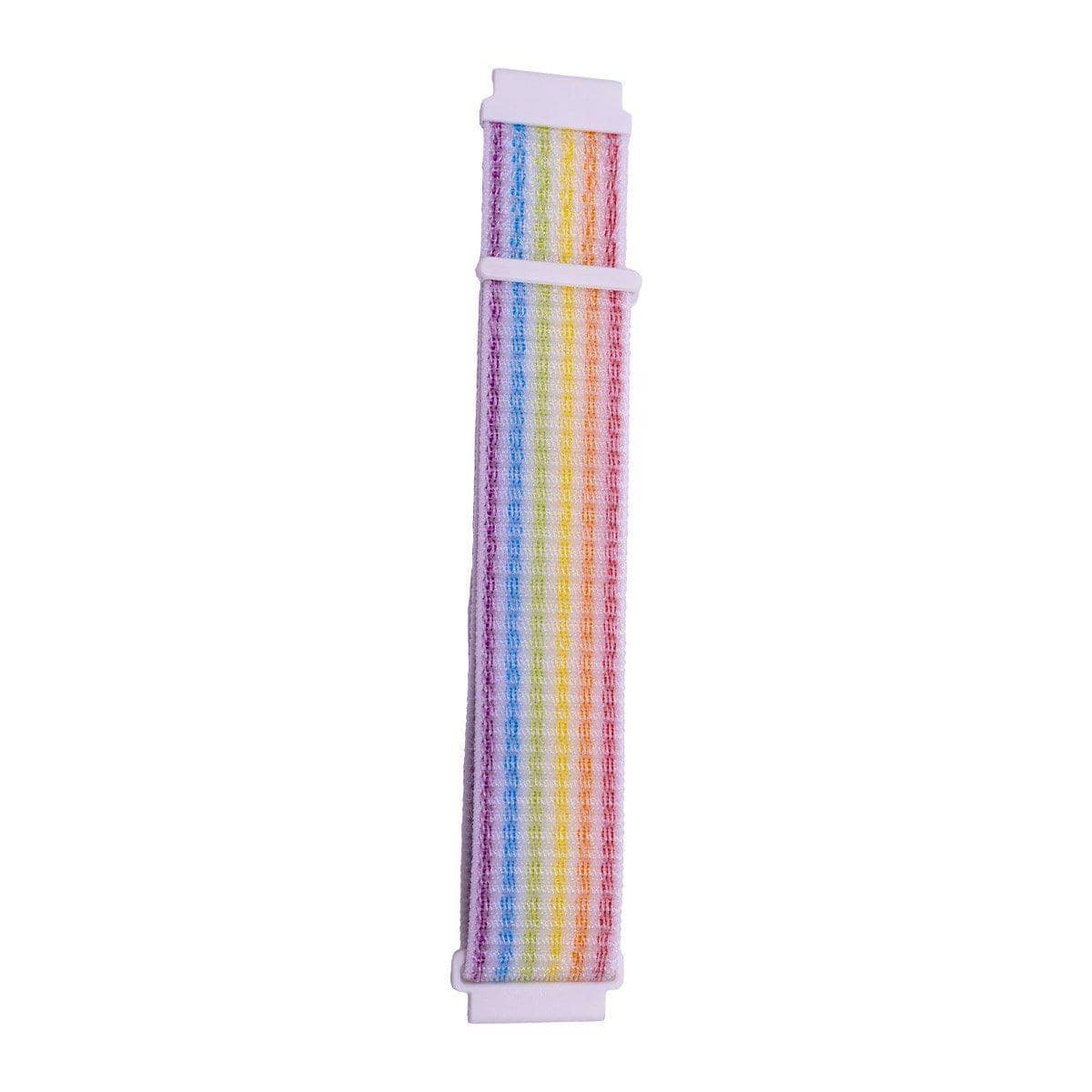 Nylon Sport Loop Watch Strap, 20 mm with Hook-And-Loop Closure - Rainbow