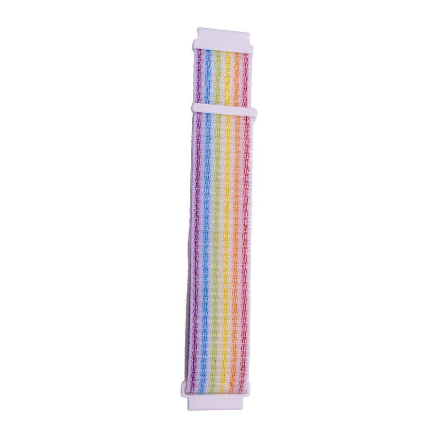 Nylon Sport Loop Watch Strap, 20 mm with Hook-And-Loop Closure - Rainbow