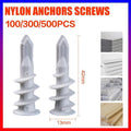 Nylon Wall Anchors for Plasterboard, 13 x 42 mm - Pack of 100 - view 2