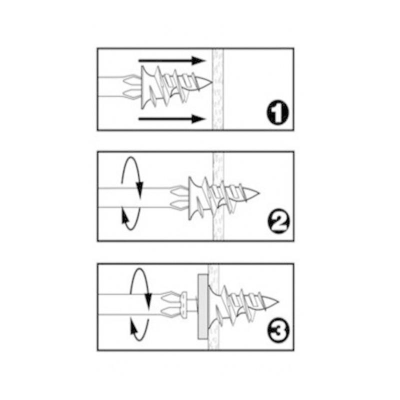 Nylon Wall Anchors for Plasterboard, 13 x 42 mm - Pack of 100 - view 5