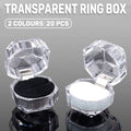 Octagonal Acrylic Jewellery Ring and Earring Box, Pack of 20 - White - view 2