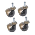 Office Chair Caster Wheels Set of 4 Furniture Rollers, 5 cm Black - view 2