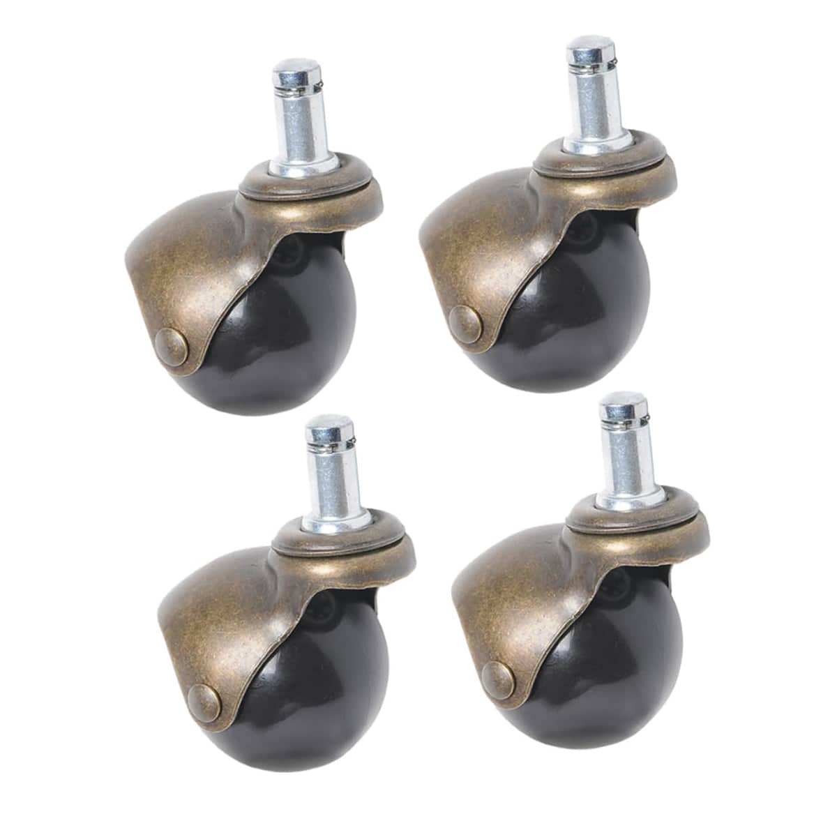 Office Chair Caster Wheels Set of 4 Furniture Rollers, 5 cm Black - view 2
