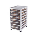 Office Storage Transparent File Cabinet with Wheels - 8 Layer