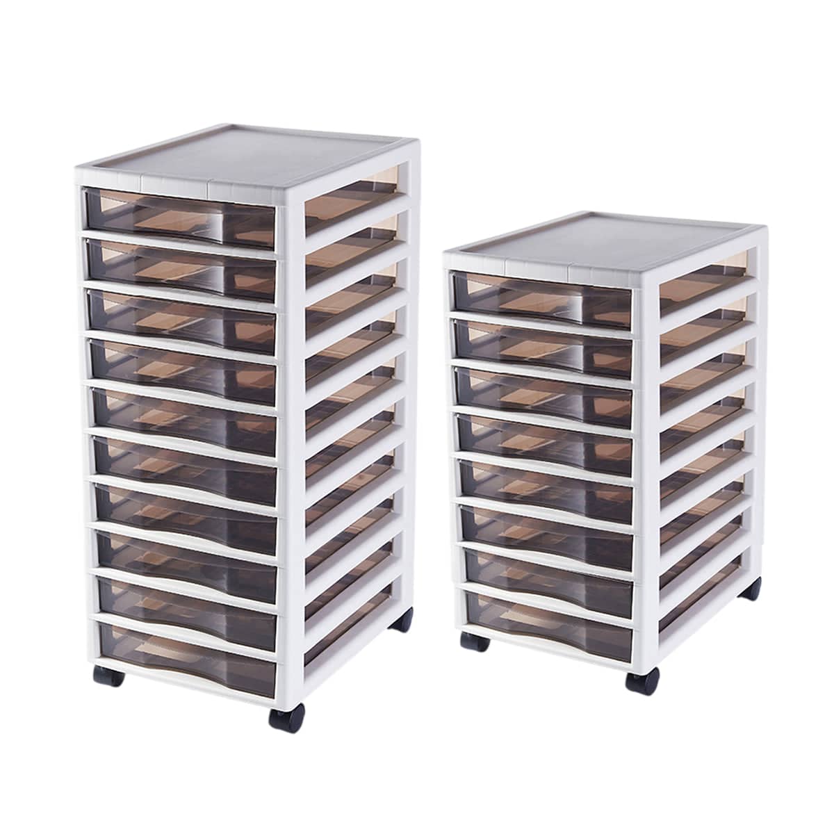 Office Storage Transparent File Cabinet with Wheels - 8 Layer - view 3