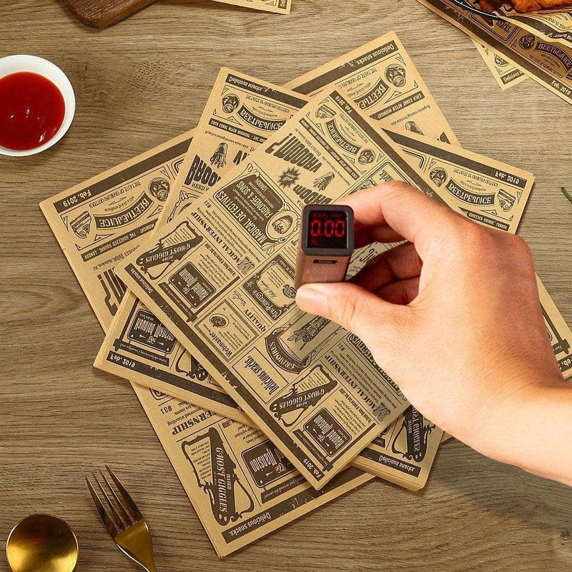 Oil Absorbing Food Wrapping Paper, Newspaper Print - 15 x 20 cm, Pack of 200 - view 3