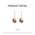 Oil Painting Design Colour Matching Earrings for Women, Vintage Style - view 3