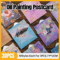 Oil Painting Postcards with Envelopes and Sealing Stickers, Pack of 30