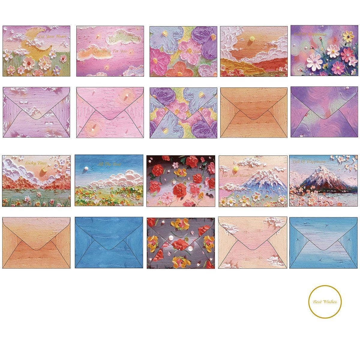Oil Painting Postcards with Envelopes and Sealing Stickers, Pack of 30 - view 2