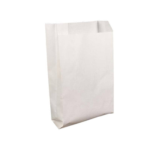 Oil-Proof Takeaway Paper Bags - White, 22 x 15 x 5 cm, Pack of 1000