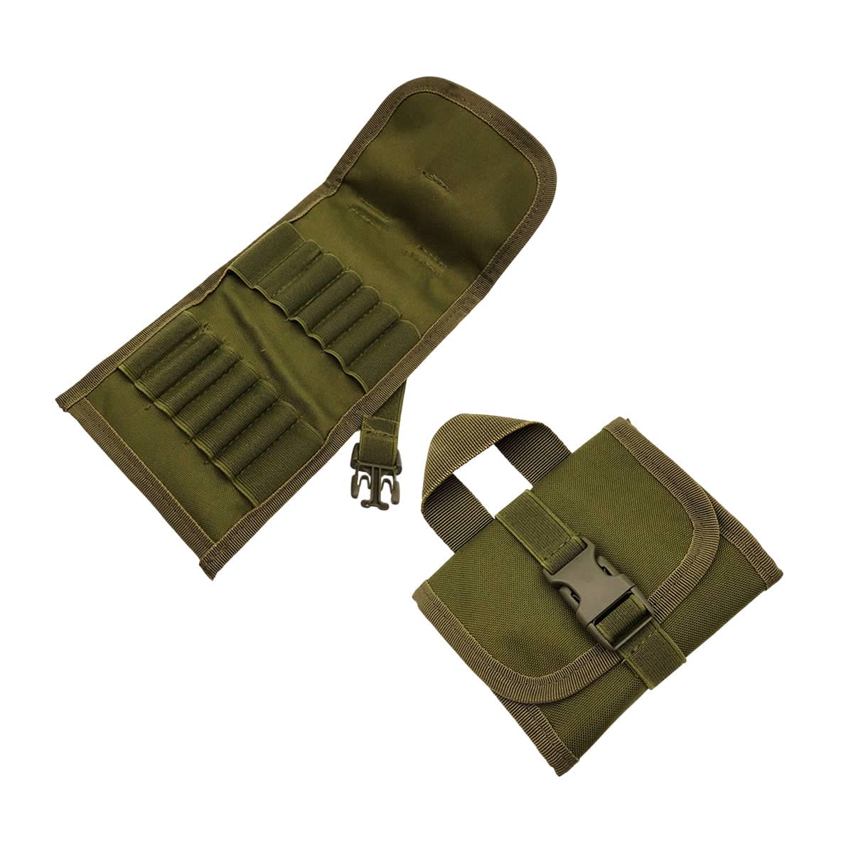 Olive Green Tactical MOLLE Mini Ammo Pouch, 14 Round, 600D Nylon - view 2