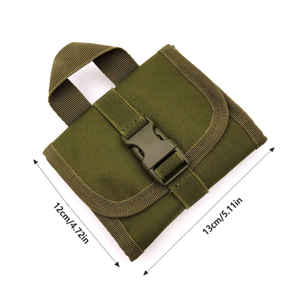 Olive Green Tactical MOLLE Mini Ammo Pouch, 14 Round, 600D Nylon - view 3