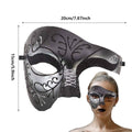 One Eye Half Face Masquerade Mask - Black and Purple - view 4