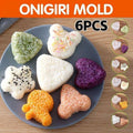 Onigiri Rice Ball Mould Set of 6, Sushi Press Maker for Bento