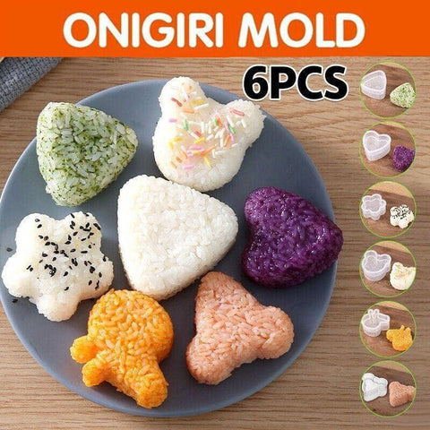 Onigiri Rice Ball Mould Set of 6, Sushi Press Maker for Bento