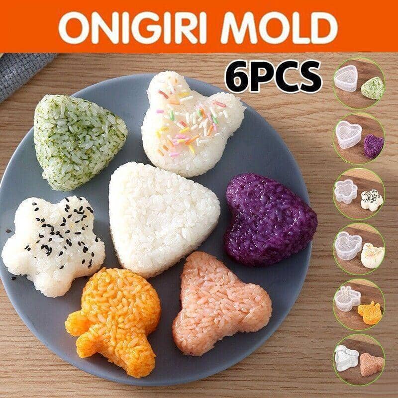 Onigiri Rice Ball Mould Set of 6, Sushi Press Maker for Bento