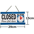 Open Closed Sign with Will Return Clock - 29 x 15 cm - view 3