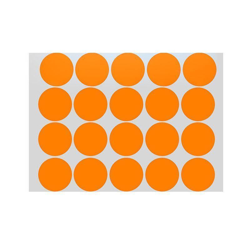 Orange Round Sticker Dots Adhesive Labels - 25mm, 600 Dots