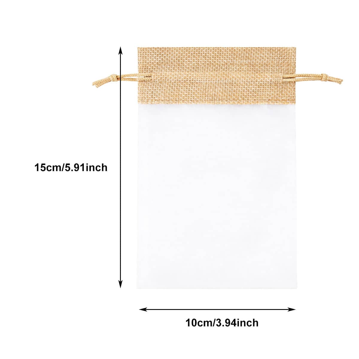 Organza Jute Drawstring Gift Bags 10 x 15 cm Pack of 50 - view 3