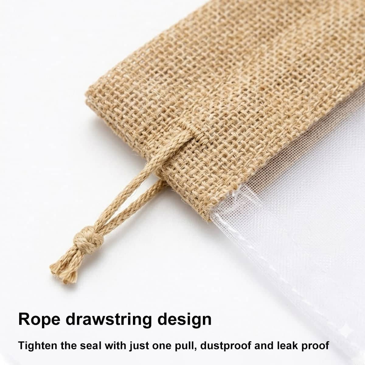 Organza Jute Drawstring Gift Bags 10 x 15 cm Pack of 50 - view 4