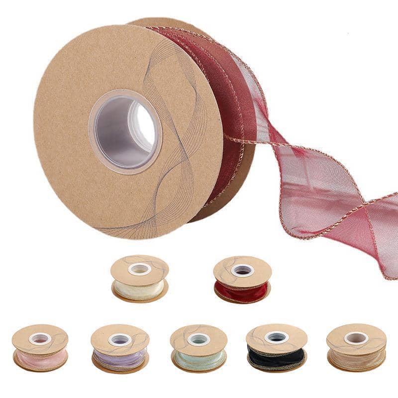 Organza Ribbon for DIY Crafts and Gift Packaging, Pack of 10 - Gold - view 3