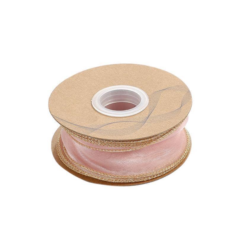 Organza Ribbon for DIY Crafts and Gift Packaging, Pack of 10 - Pink