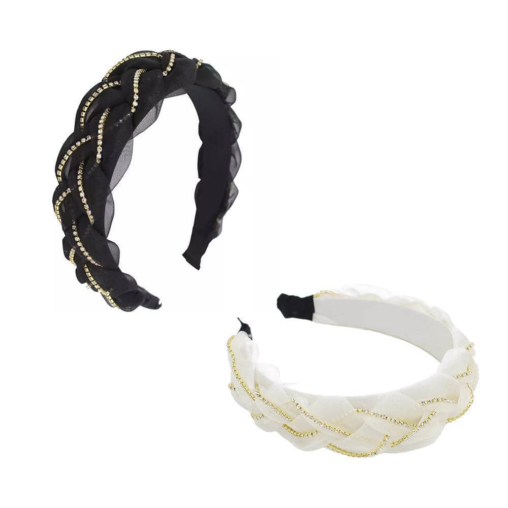 Organza Twist Knot Wide Hair Band for Women - Black - view 3