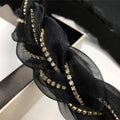 Organza Twist Knot Wide Hair Band for Women - Black - view 4