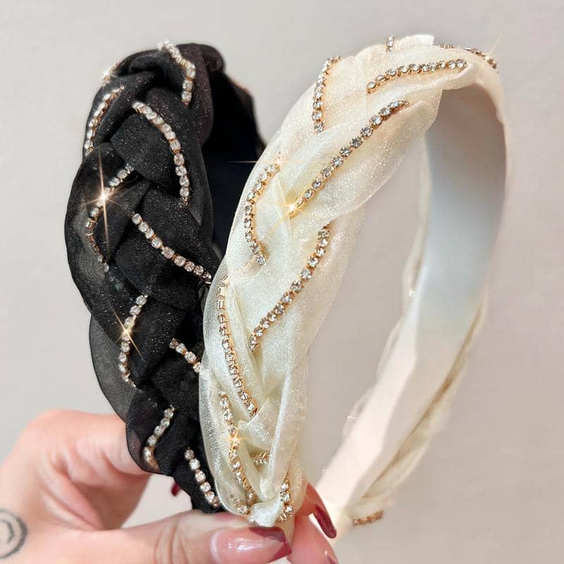 Organza Twist Knot Wide Hair Band for Women - Black - view 5
