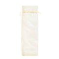 Organza Wine Bottle Gift Bags with Drawstring, Pack of 30 - Beige