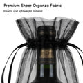 Organza Wine Bottle Gift Bags with Drawstring, Pack of 30 - Beige - view 5