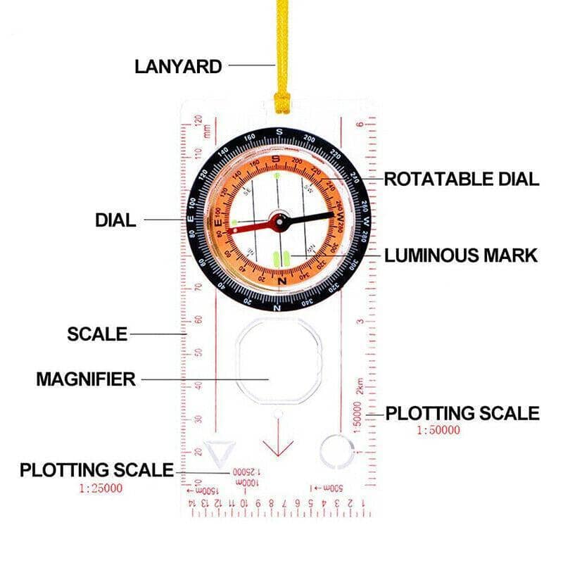 Orienteering Baseplate Compass for Hiking Camping - Single - view 3