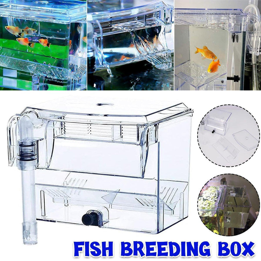 Outboard Fish Breeding Isolation Box for Aquariums, 16 x 12 x 13 cm