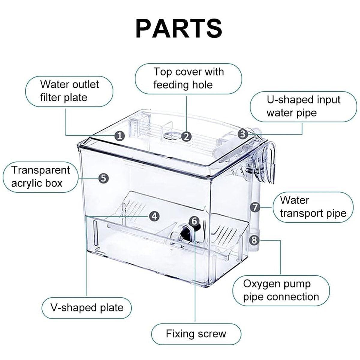 Outboard Fish Breeding Isolation Box for Aquariums, 16 x 12 x 13 cm - view 3