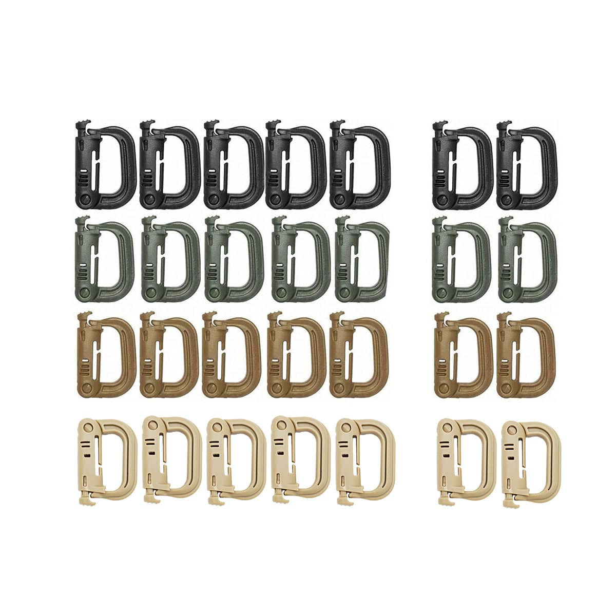 Outdoor Backpack D-Ring Buckle, Plastic Snap Clip, Pack of 2 - Green - view 3