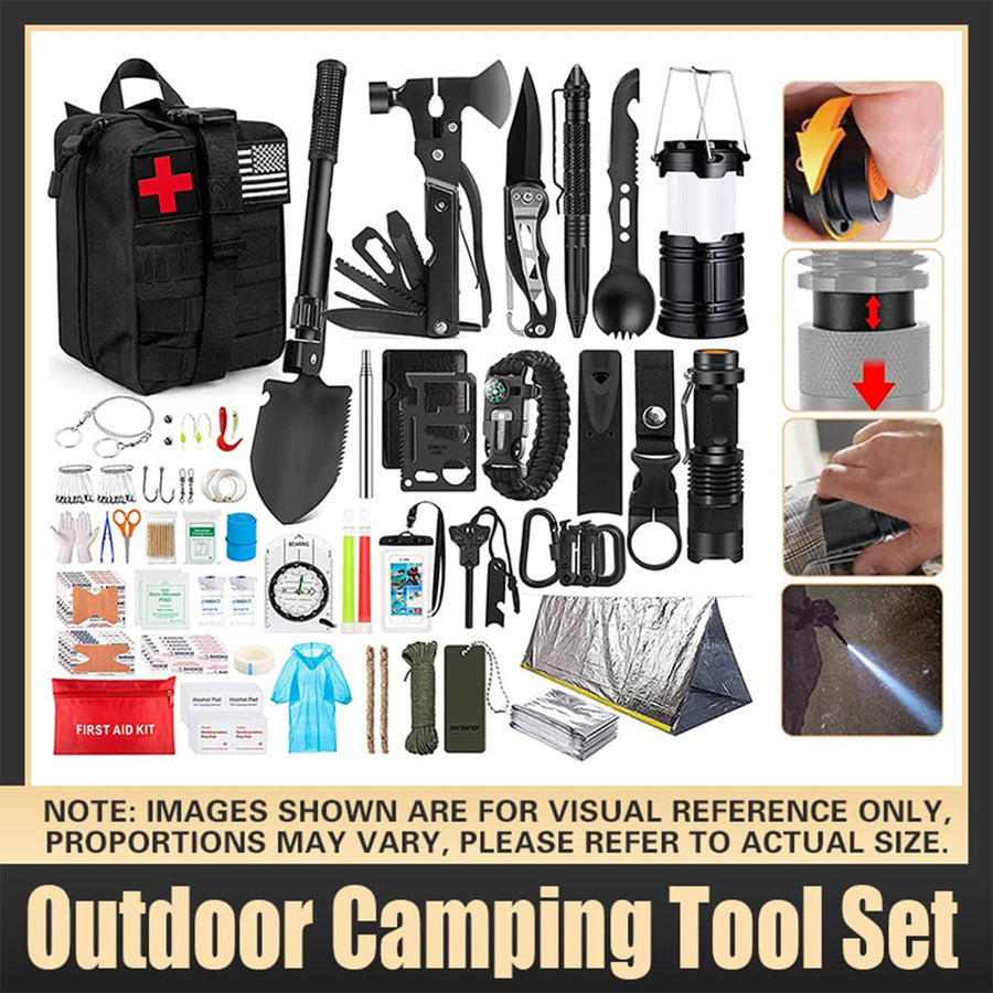 Outdoor Camping Survival Tool Set, Multi-Function Hiking Emergency Kit