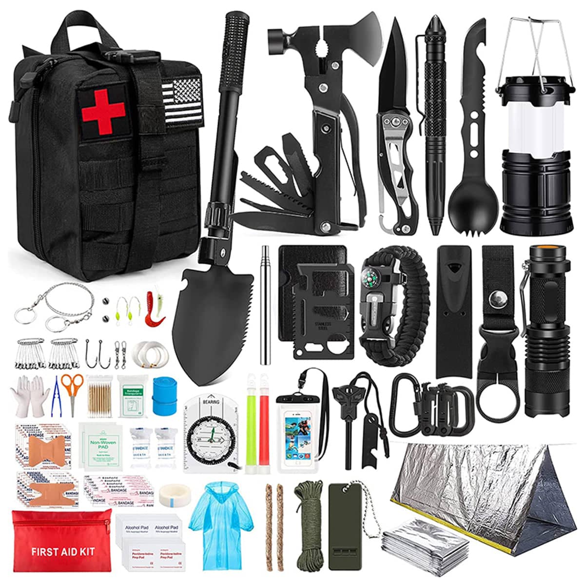 Outdoor Camping Survival Tool Set, Multi-Function Hiking Emergency Kit - view 2