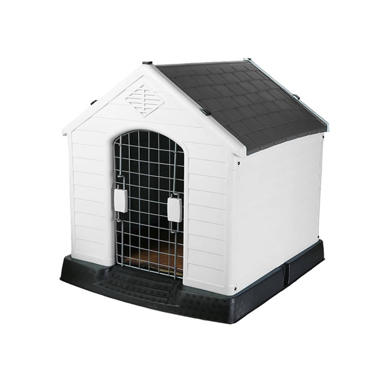 Outdoor Dog House Kennel with Sloped Roof and Elevated Floor - view 2